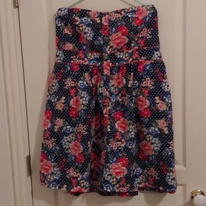 Floral Strapless Dress